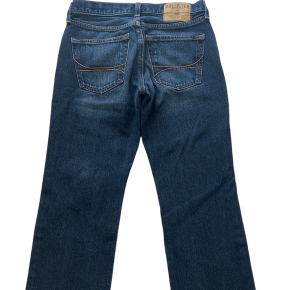 Hollister Mens 28x30 Straight Leg Dark Blue Button Fly Denim Blue Jeans EUC - Picture 12 of 16